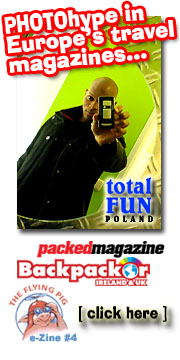 PHOTOhype in Europe's travel magazines...  Packed Magazine  Backpacker Ireland & UK  Total Fun Poland The Flying Pig e-Zine #4